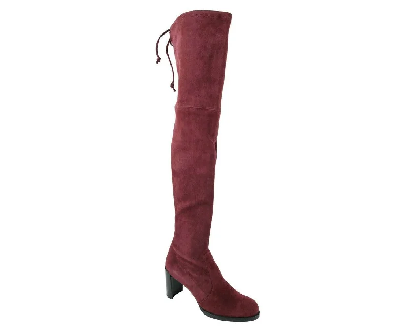 Stuart Weitzman Women's Tipland Cabernet  Suede Over the Knee Boot