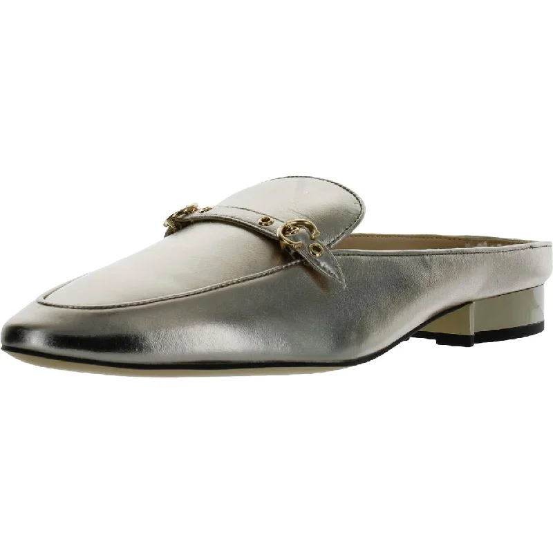 Coach Womens Irene Leather Metallic Mules