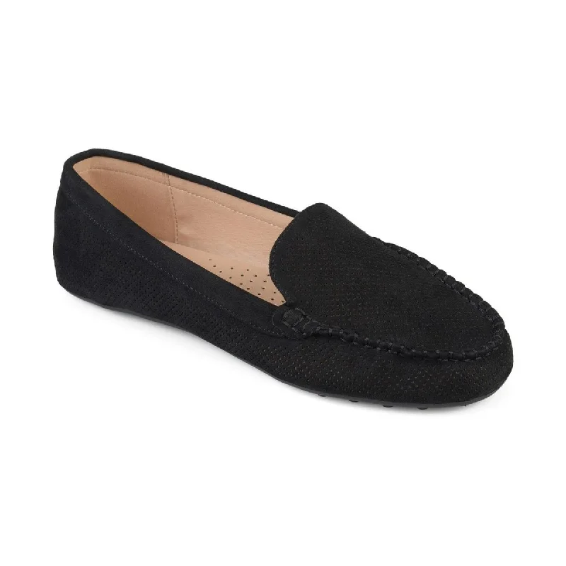 Journee Collection Womens Halsey  Faux Leather Slide On Flats