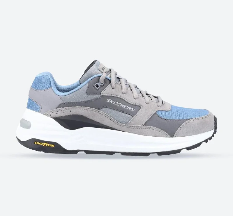 Men's Wide Fit Skechers 237200 Global Jogger Sneakers - Grey/Blue