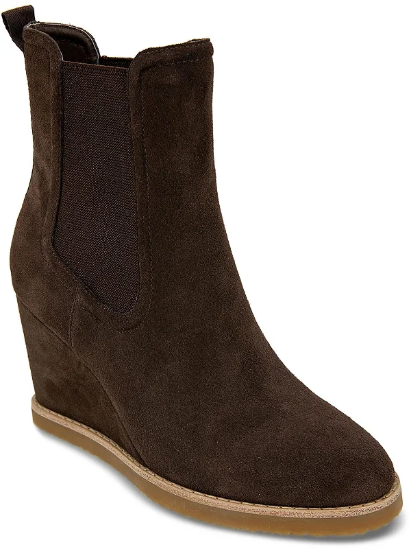 WYNN Womens Wedge Pointed Toe Wedge Boots