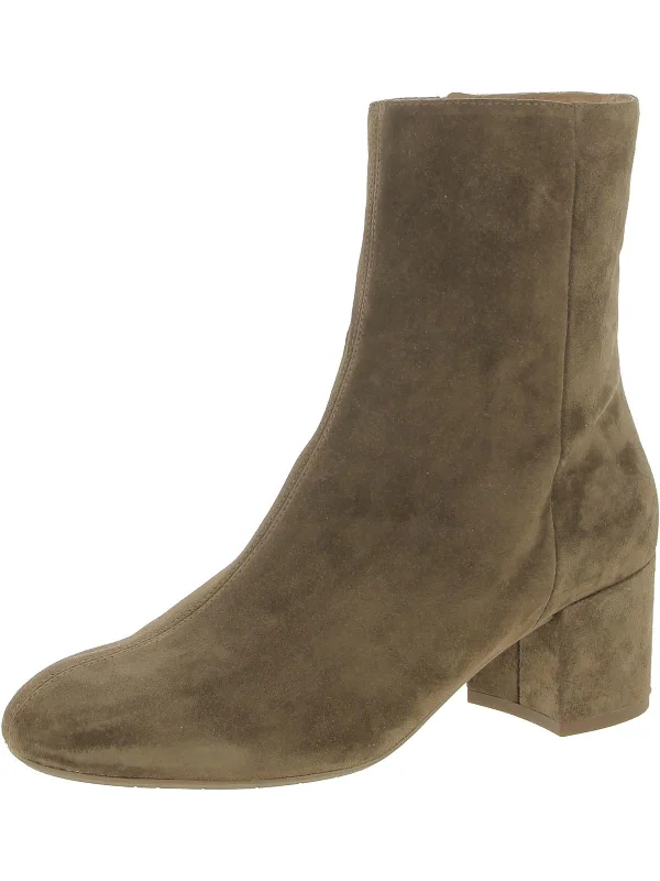 Leonora Womens Suede Block Heel Ankle Boots