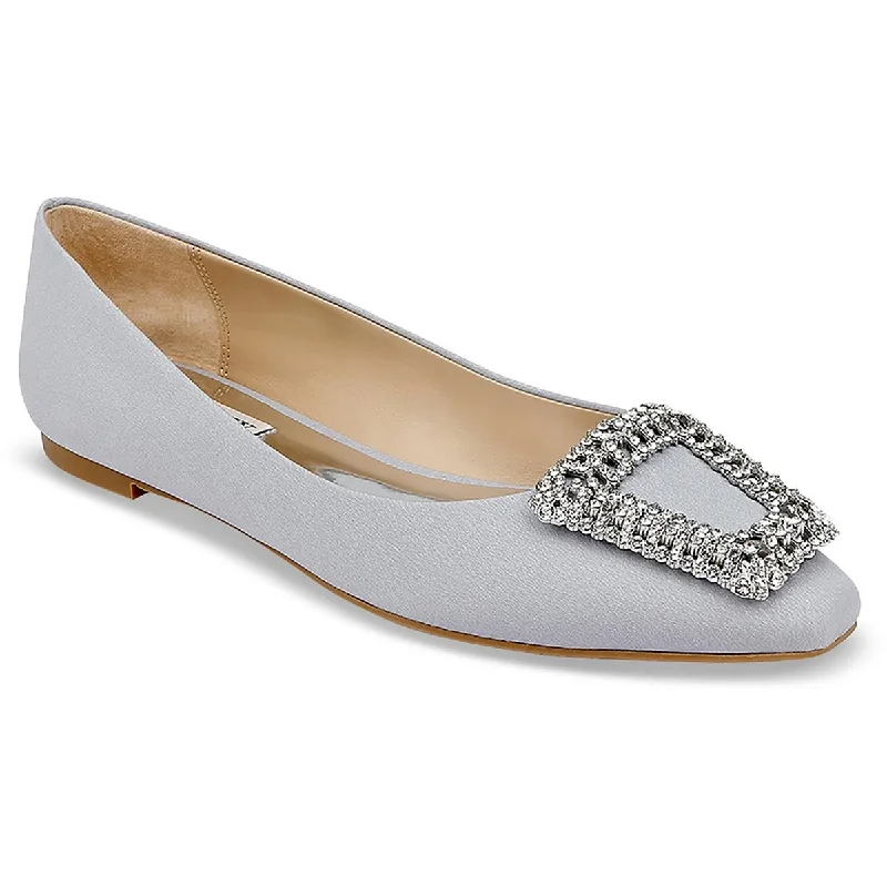 Badgley Mischka Womens Emerie Rhinestone Slip-On Loafers