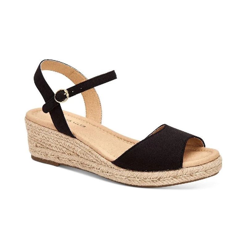 Charter Club Womens Luchia Canvas Wedge Sandals