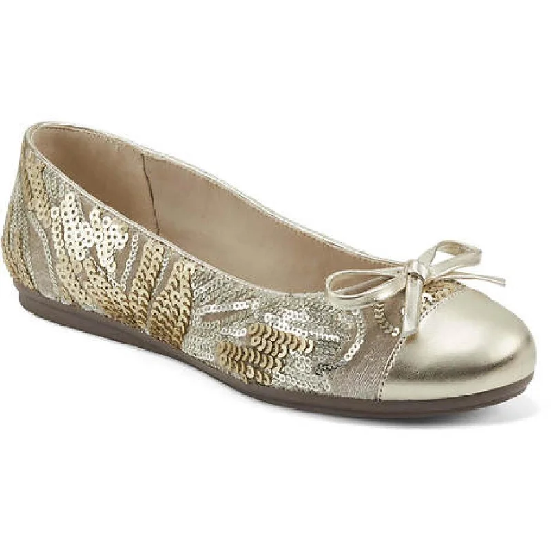 Easy Spirit Womens Baily Sequined Bow Ballet Flats