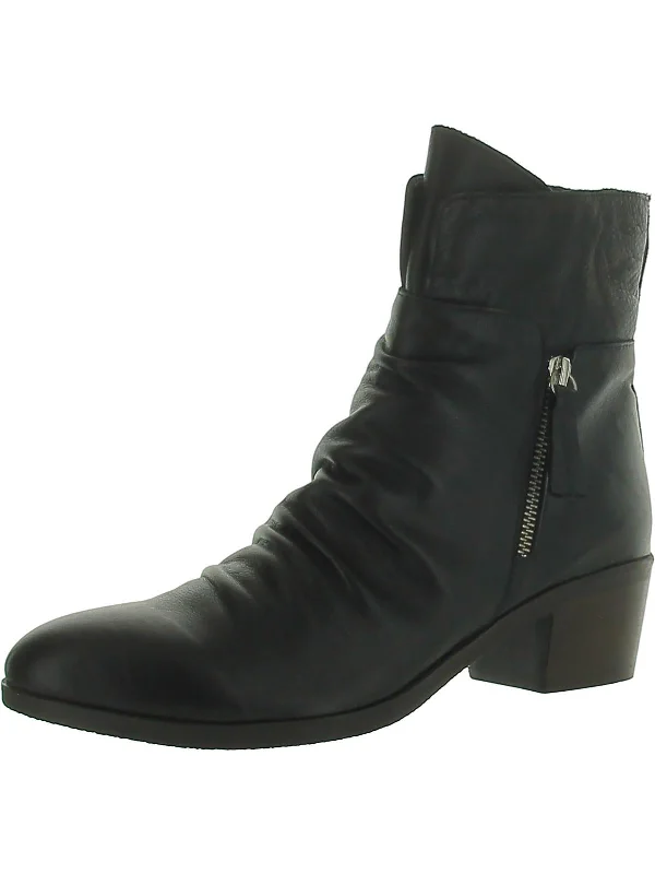 Colbie Womens Leather Slouchy Ankle Boots