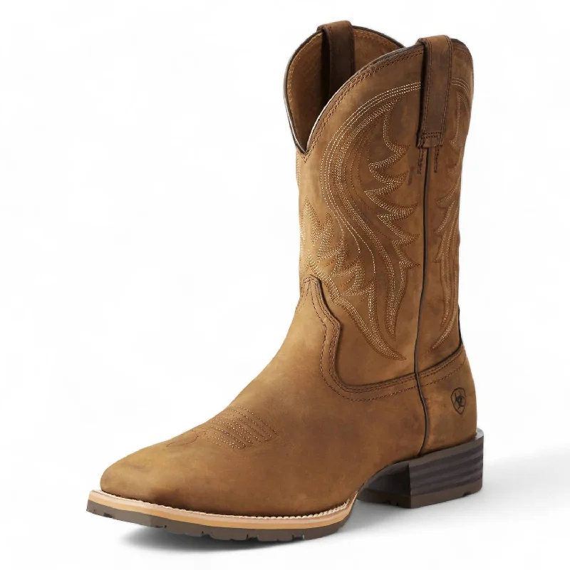 Men's Hybrid Rancher Western Boot In Distressed Brown