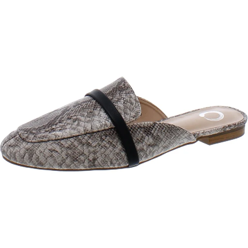 Journee Collection Womens Faux Leather Snake Print Mules