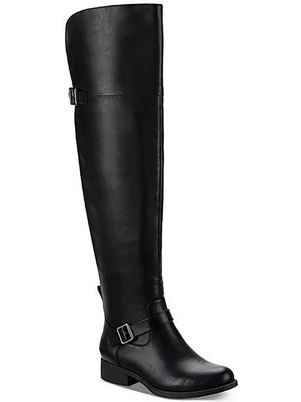 Anya Womens Block Heel Almond Toe Over-The-Knee Boots