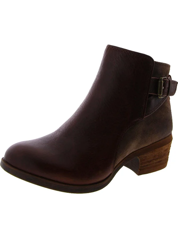 CRESTON Womens Leather Zipper Ankle Boots