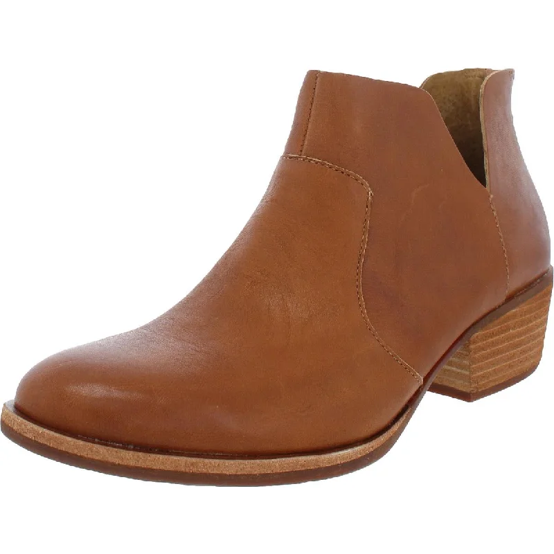 Skye Womens Leather Block Heels Ankle Boots