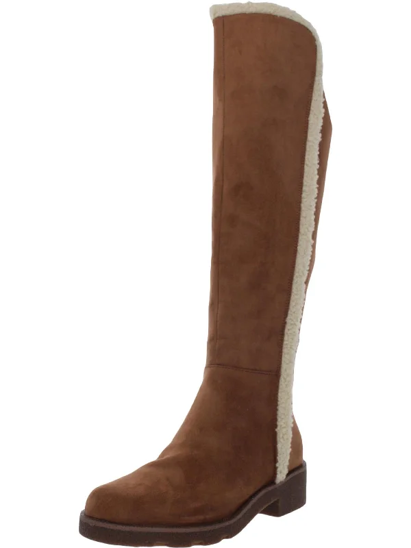 Talia Womens Microsuede Tall Knee-High Boots