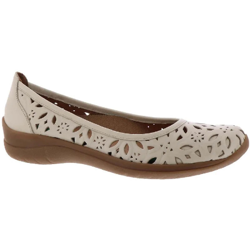 David Tate Womens Sela Leather Perforated Ballet Flats