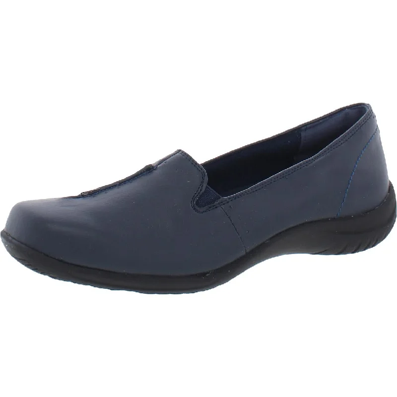 Easy Street Womens PURPOSE Faux Leather Square Toe Flats