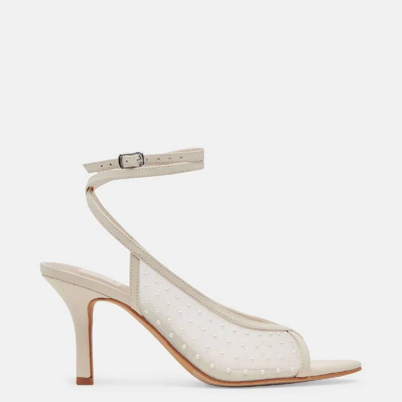 Missy Pearl Heels Ivory Mesh