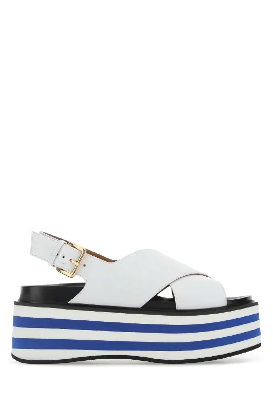 MARNI Chic Leather Mini Sandals with 6 cm Heel Height