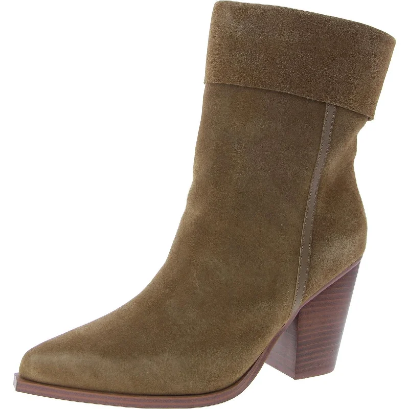 Latasha Womens Suede Pull On Mid-Calf Boots