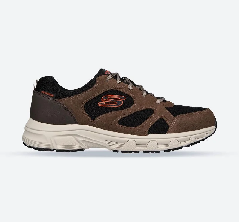 Men's Wide Fit Skechers 237348 Oak Canyon Sunfair Trekking Low Cut Sneakers - Brown/Black