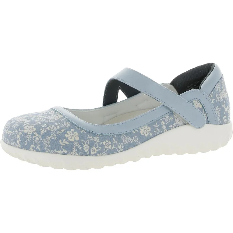 Barefoot Freedom Womens Rainbow Canvas Floral Mary Janes