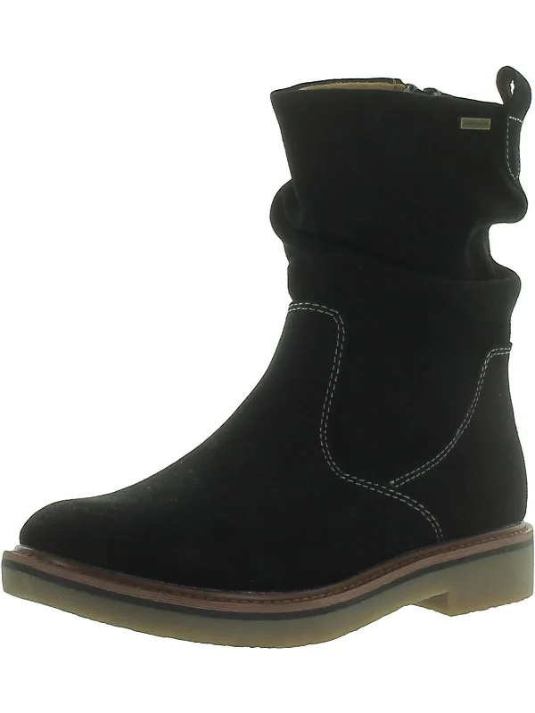 Womens Suede Slouchy Ankle Boots