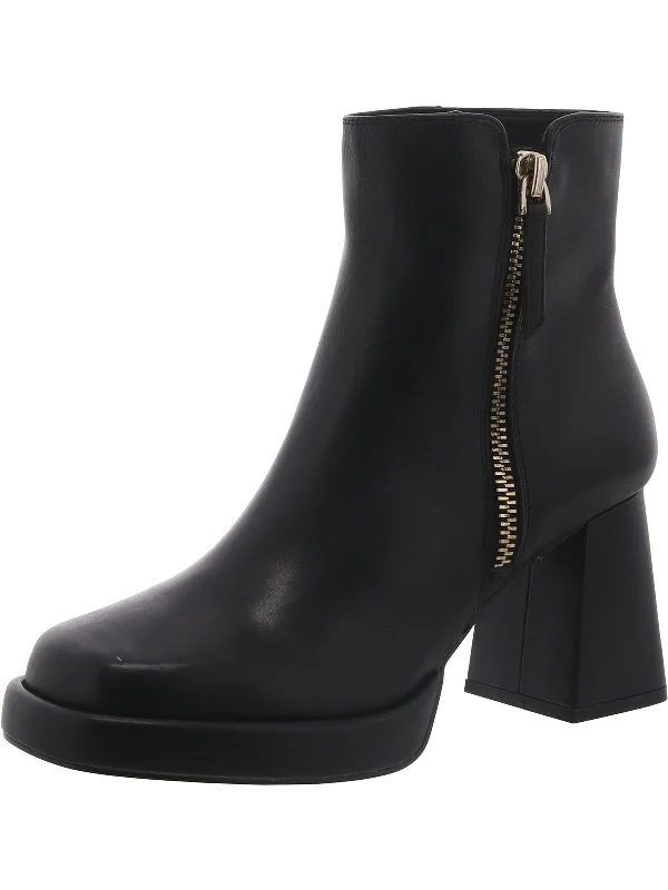 Adryana Womens Zipper Platform Ankle Boots