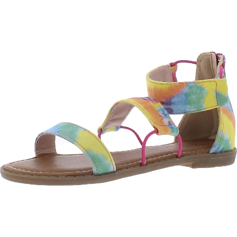 Arizona Jeans Co.  Girls Spray Tie Dye Ankle Strap Flat Sandals