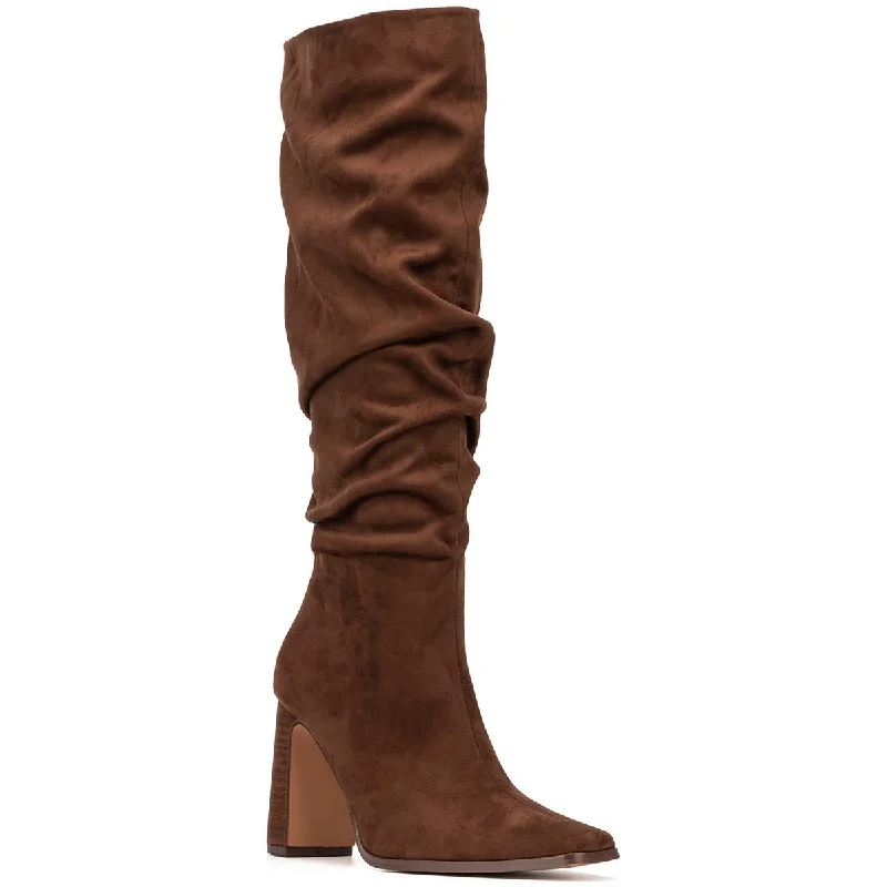 Damaris Womens Slouchy Faux Suede Knee-High Boots