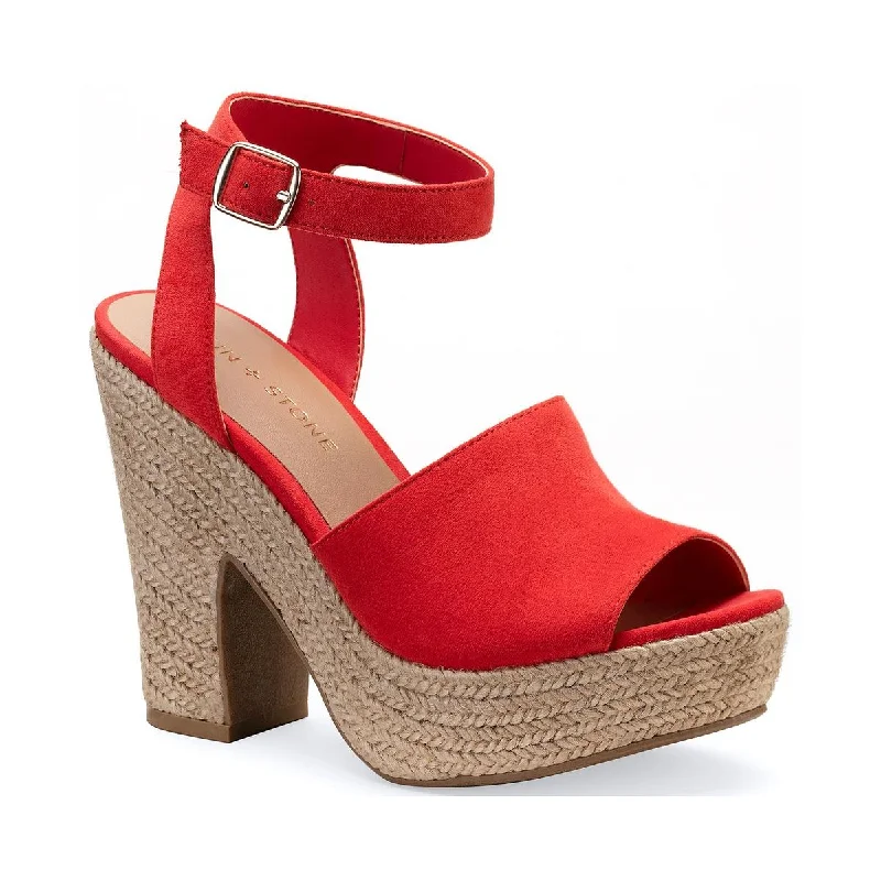 Sun + Stone Womens Fey Buckle Block Heel Platform Sandals