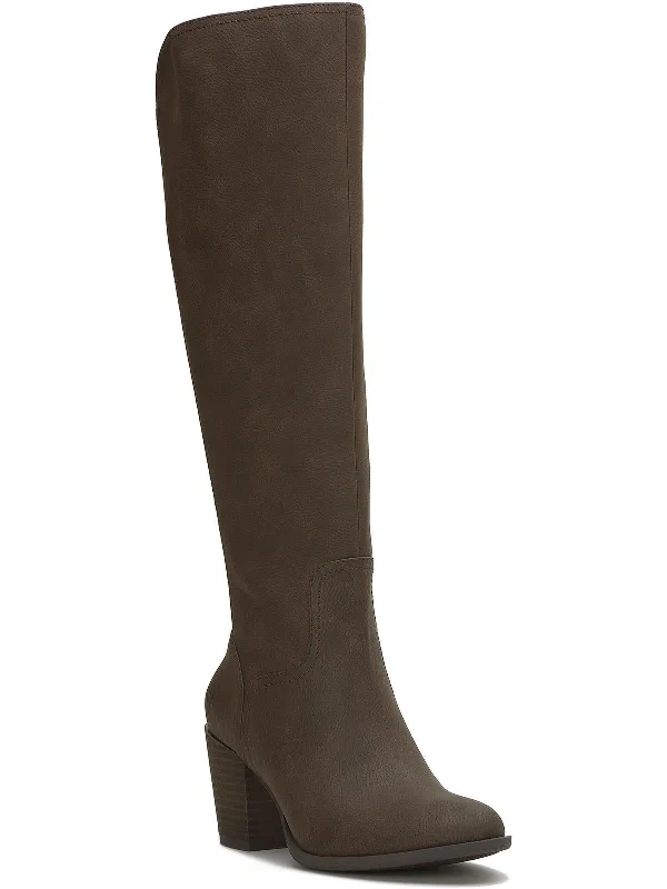 Balissa Womens Tall Block Heel Knee-High Boots