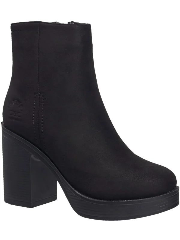 Ludlow Womens Suede Block Heel Ankle Boots