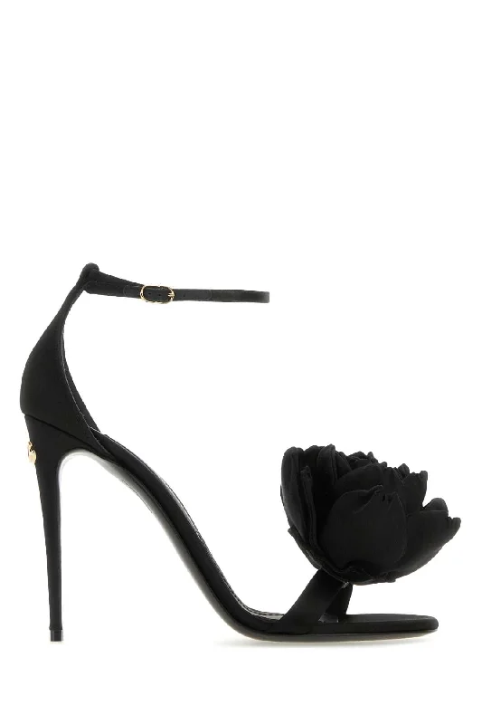 DOLCE & GABBANA Satin Keira Sandals with 10.5 cm Heel for Women