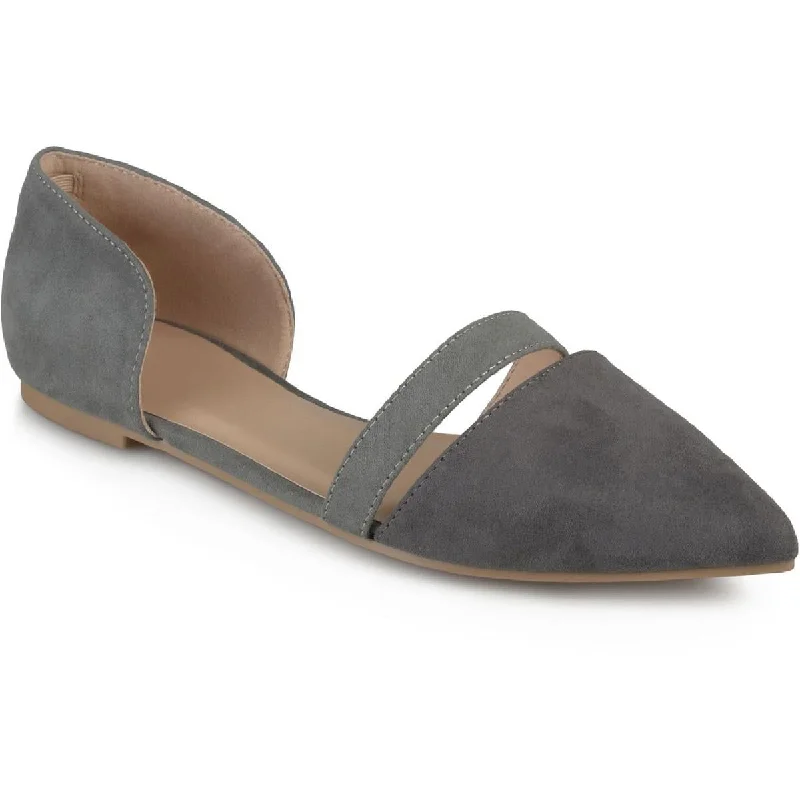 Journee Collection Womens Nita Faux Suede D'Orsay Flat Sandals