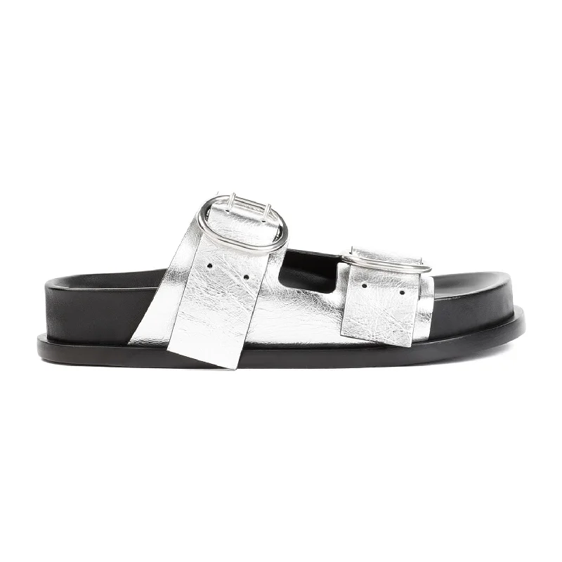 JIL SANDER Metallic Leather Sandals for Women - SS24 Collection