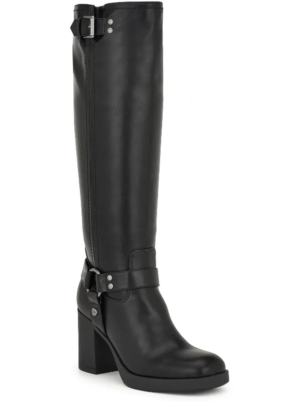 Caba 3 Womens Faux Leather Block Heel Knee-High Boots