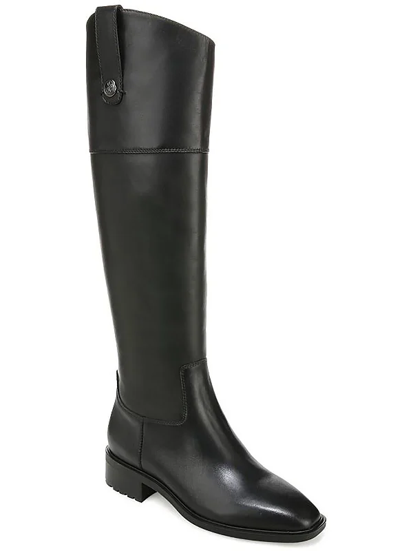 Drina ATH Womens Leather Bock Heel Knee-High Boots