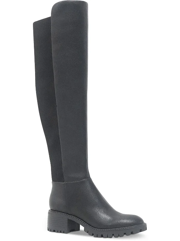 Riva OTK Womens Tall Faux Leather Knee-High Boots