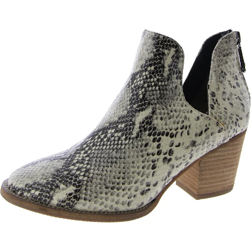 Womens Leather Slip On Ankle Boots