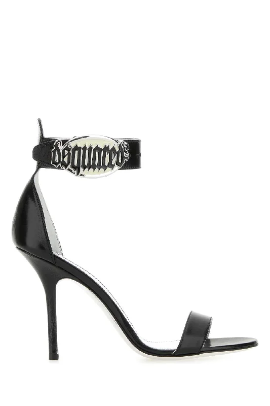 DSQUARED Elegant Leather Sandals with 10 cm Heel for Women