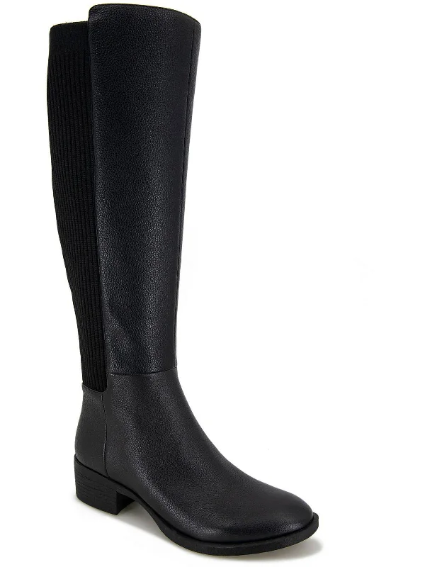 Levon Boot WC Womens Leather Wide Calf Knee-High Boots