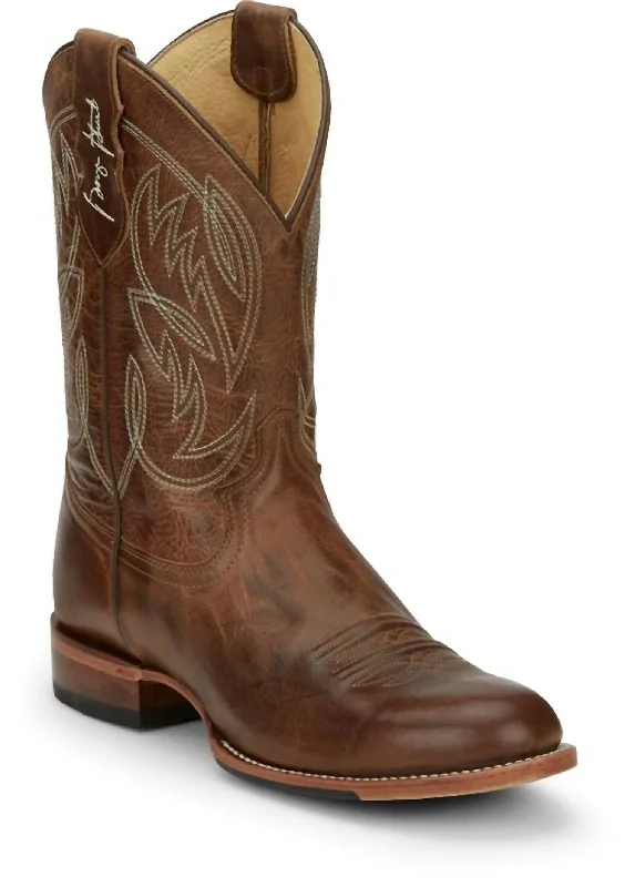 Men's George Strait Pearsall Amber Western Boots In Brown