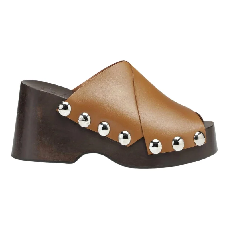 Wedge Clogs In Tiger Eye