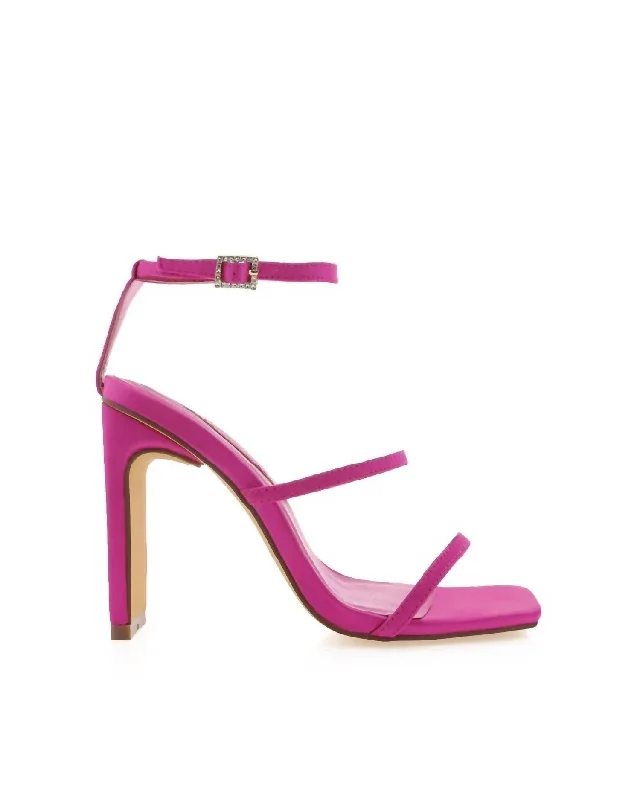 Tiaka Heels In Fuchsia Satin