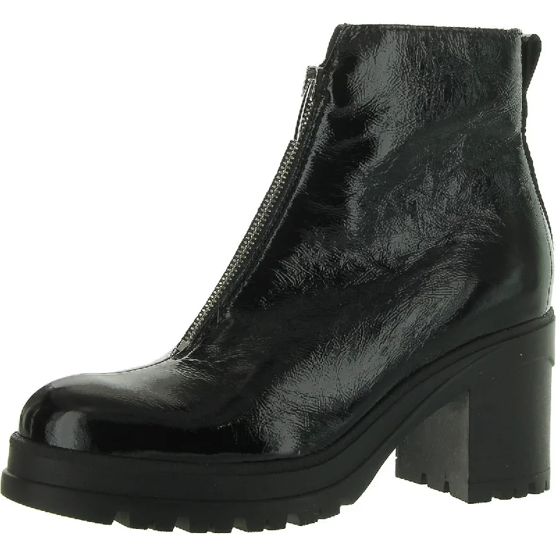 PENN Womens Patent Block heel Ankle Boots