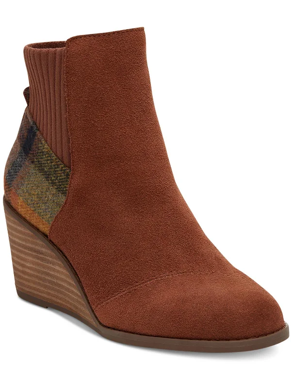 Sadie Womens Suede Round Toe Ankle Boots