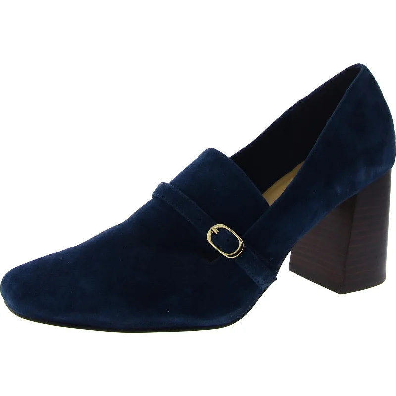 Bella Vita Womens Ashton Suede Slip-On Loafer Heels