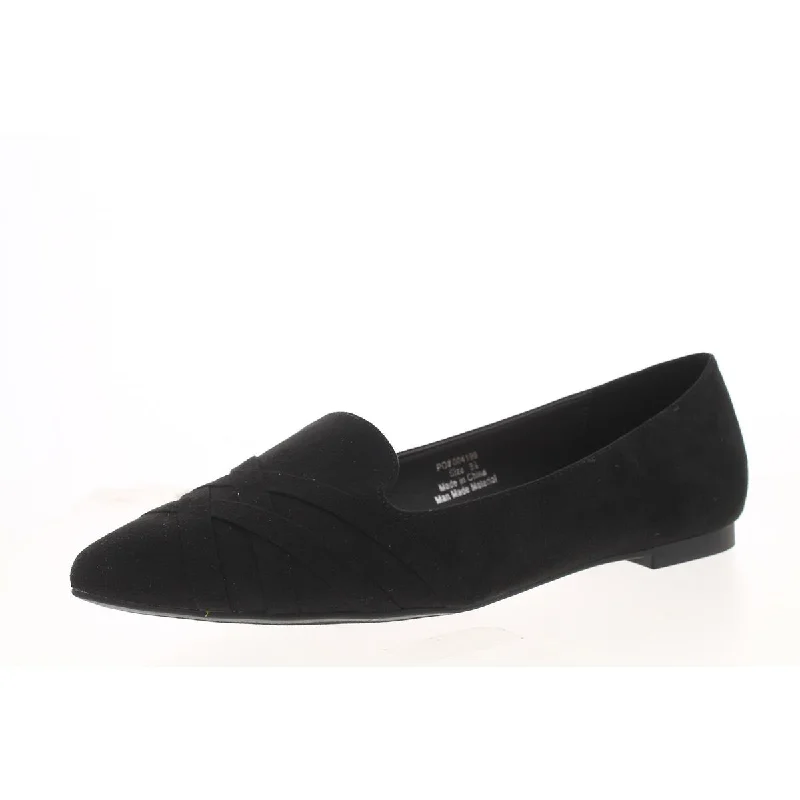 Journee Collection Womens Faux Suede Slip On Ballet Flats