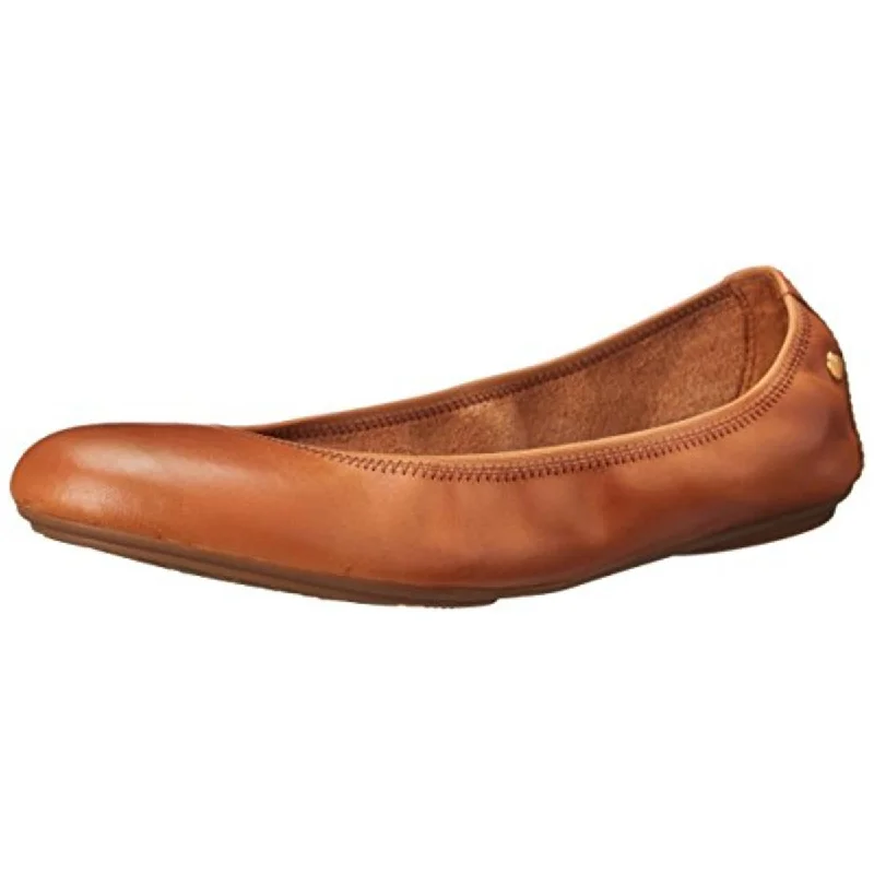 Hush Puppies Womens Chaste Leather Round Toe Ballet Flats