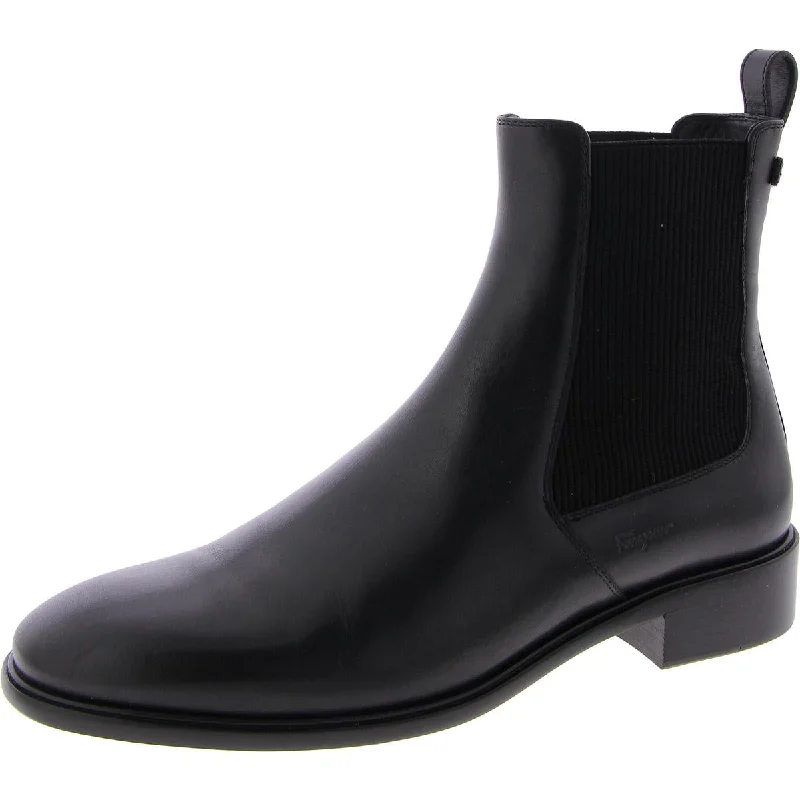 Oddo Womens Faux Leather Pull On Chelsea Boots