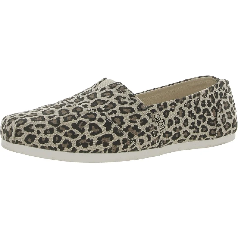 BOBS From Skechers Womens Hot Spotted Canvas Slip On Loafers