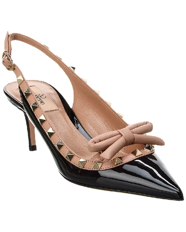 Valentino Rockstud 60 MM Bow Slingback Patent Pump